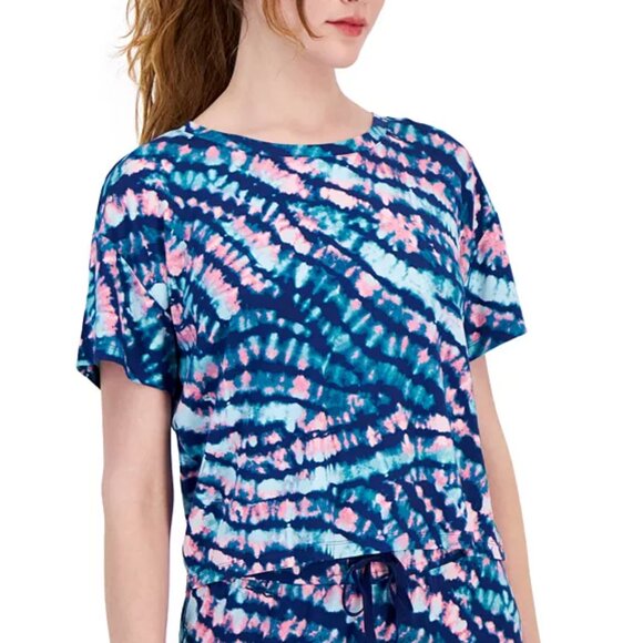 Jenni Short-Sleeve Pajama Top Tie Dye Pattern NWT Sz XS - Picture 1 of 3